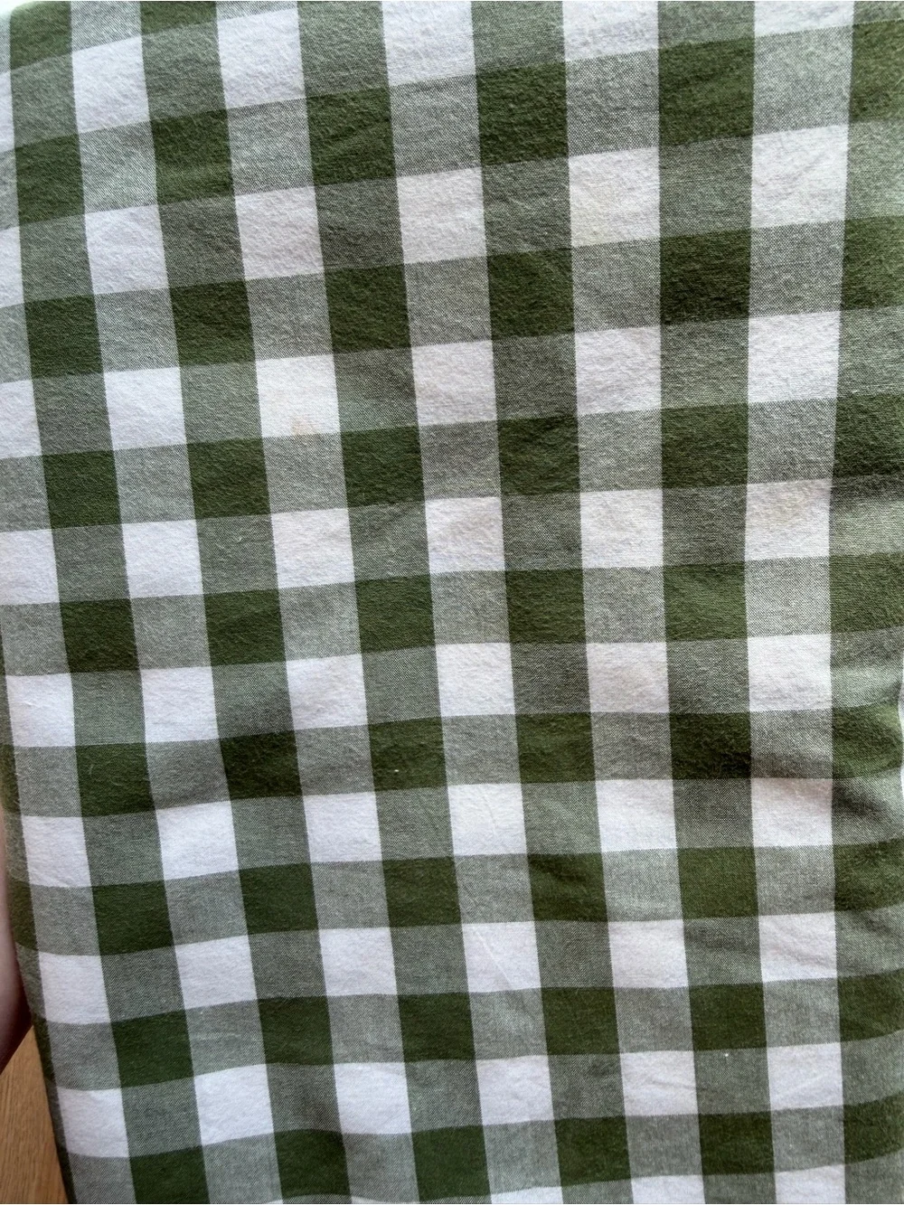 Quince Classic Organic Percale Sheet Set Full Olive Gingham